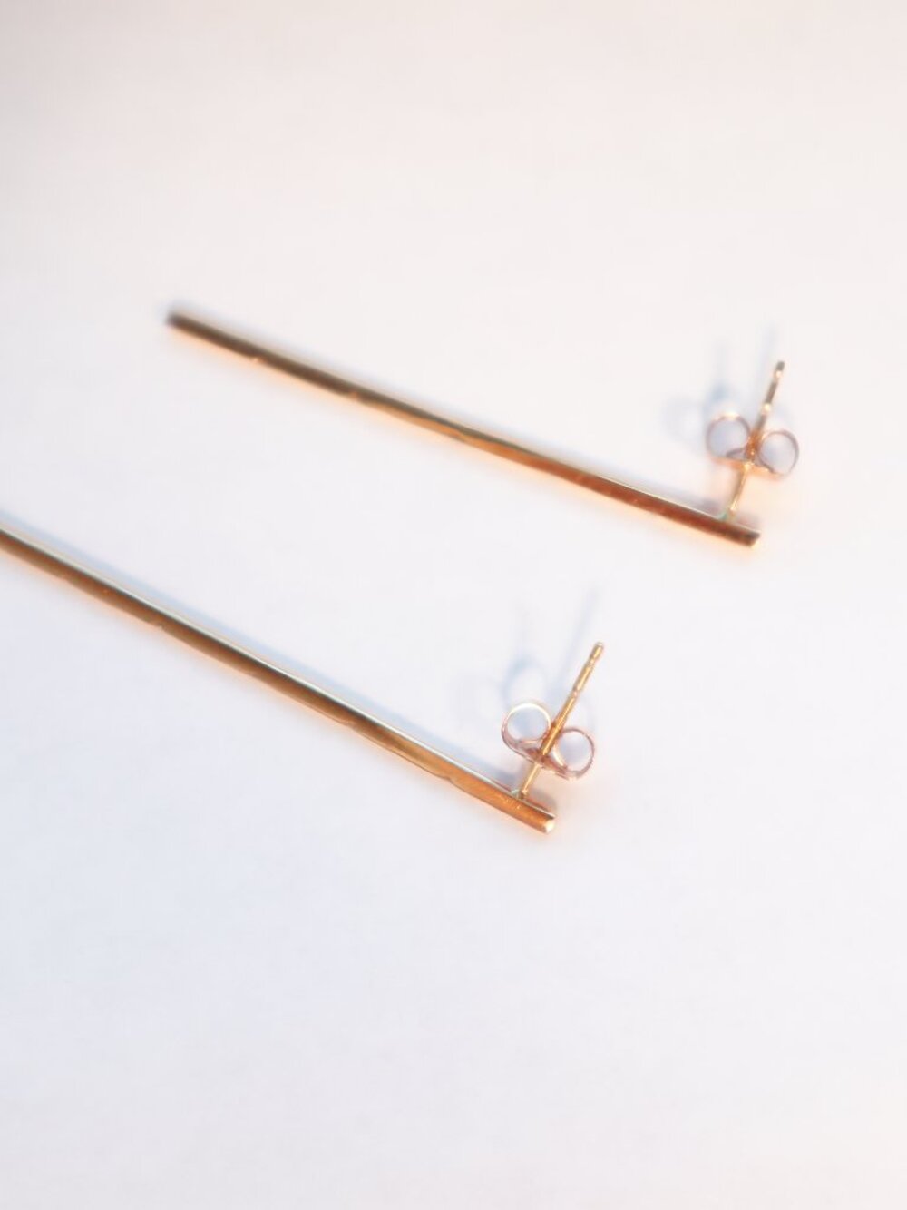 18K Diamond Bar Drop Earrings - Picture 15 of 16